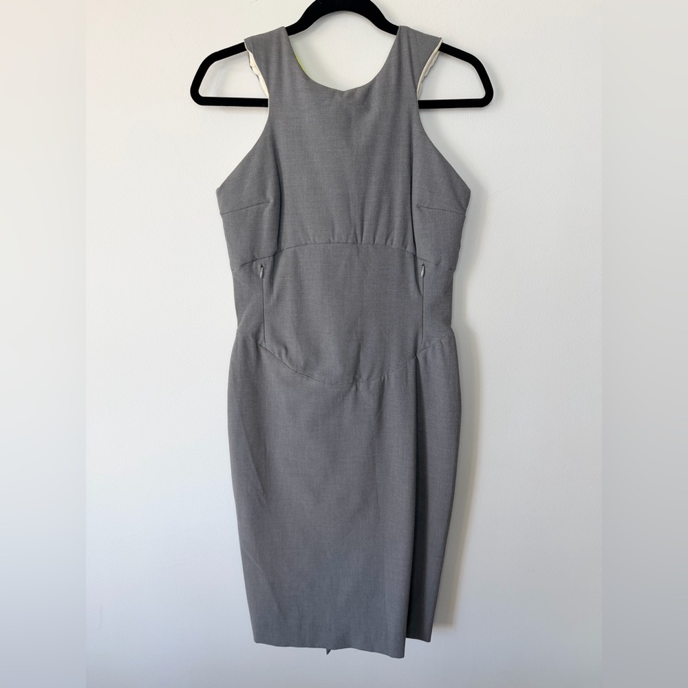 Fornarina Backless Grey Dress – Neon Accents – Italian Made – Size 3 (size 6 US)
